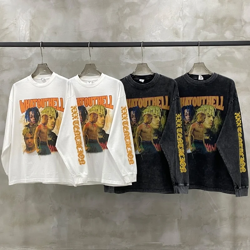 Hop top quality Hip Rap Dreadlocks Portrait Fashion Shirts Men Streetwear Long Sleeves Women T-Shirt Washed Oversized Tee
Hop top quality Hip Rap Dreadlocks Portrait Fashion Shirts Men Streetwear Long Sleeves Women T-Shirt Washed Oversized Tee