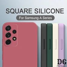 Square Candy Silicone Phone Case For Samsung Galaxy A33 A53 A73 5G A13 A03 A52S A02 A02S A12 A22 A32 A52 A72 A82 Slim Soft Cover