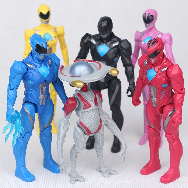 

Powers Rangers Action Figure Pink/Red Ranger ET Alien Doll Aime Mighty Power Morphin Dinosaur Team Rangers Collection Model Toys