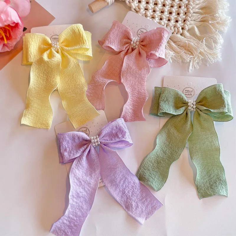 Fairy Long Tassel Pearl Streamer Hair Bows Clips Candy Color Bowknot Hairpin Fashion Headwear Girls Barrettes Hair Accessories
Fairy Long Tassel Pearl Streamer Hair Bows Clips Candy Color Bowknot Hairpin Fashion Headwear Girls Barrettes Hair Accessories