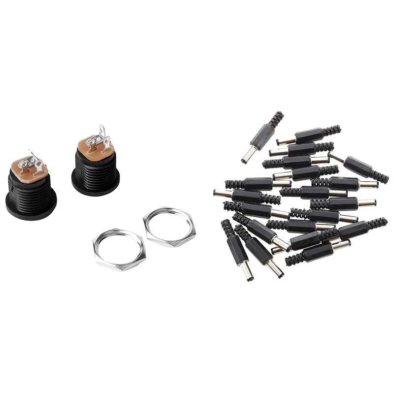 20 Pcs Black 2.5Mm X 5.5Mm DC Power Male Plug Jack Adapter & 10 Pcs Panel Mount 2.1X5.5Mm Power Jack DC Socket
20 Pcs Black 2.5Mm X 5.5Mm DC Power Male Plug Jack Adapter & 10 Pcs Panel Mount 2.1X5.5Mm Power Jack DC Socket
