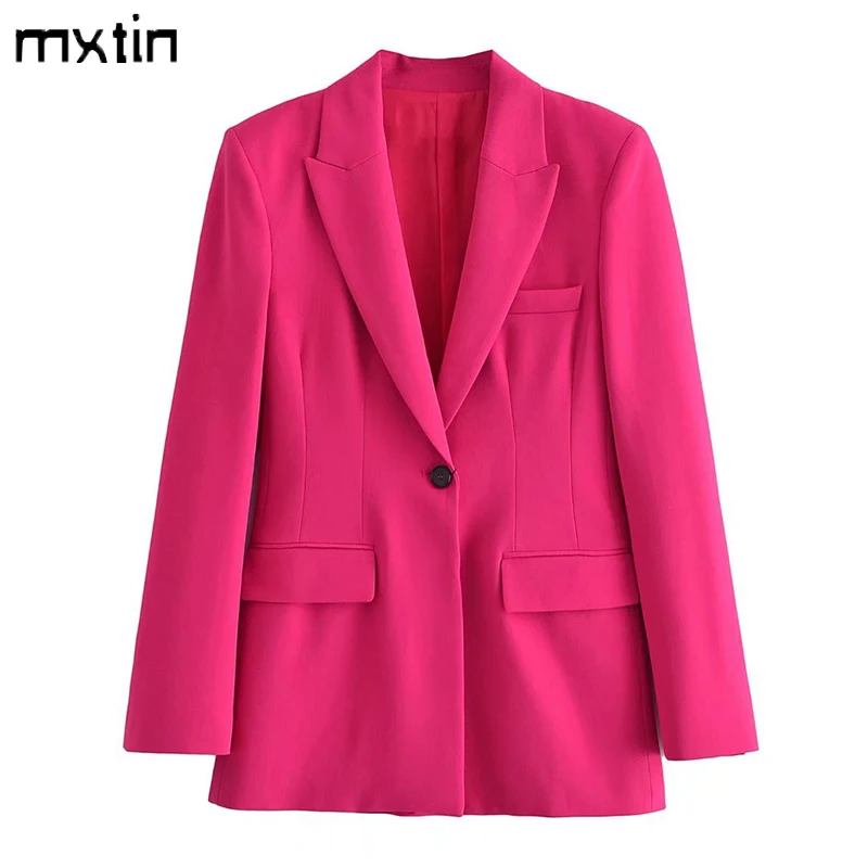 2022 Women Spring Fashion Solid Single Breasted Blazers Vintage Lapel Collar Pockets Office Lady Suit Business Female Blazer Coa
2022 Women Spring Fashion Solid Single Breasted Blazers Vintage Lapel Collar Pockets Office Lady Suit Business Female Blazer Coa