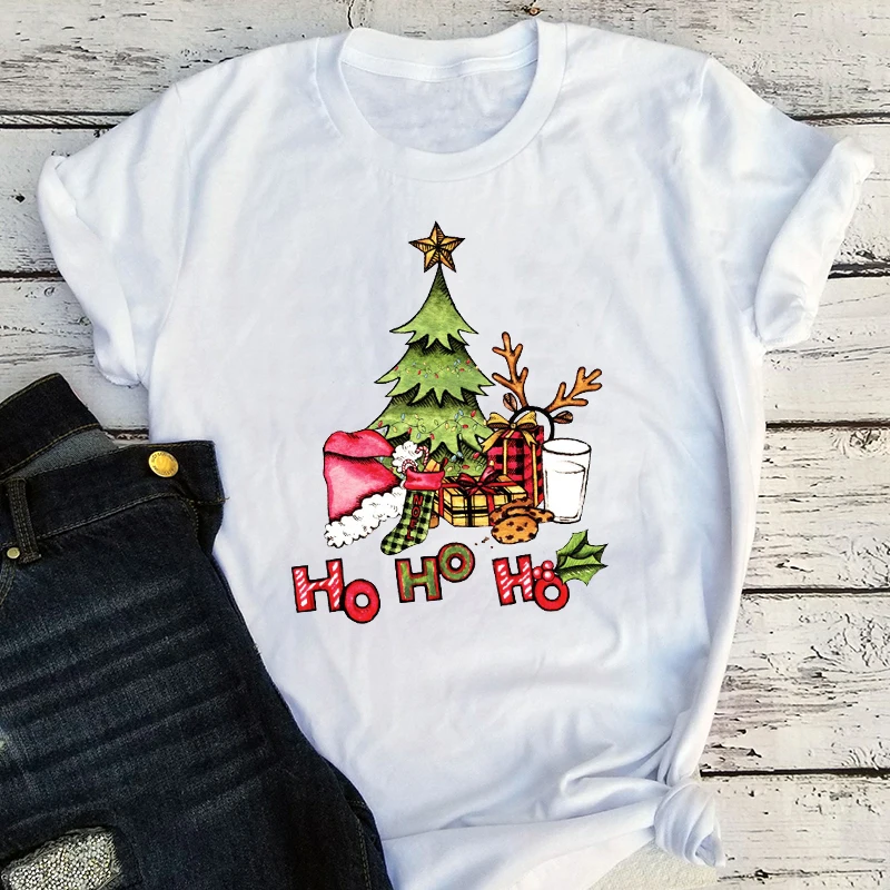 

Рождественская футболка, забавная женская одежда Санта Клауса, кавайная модная винтажная рубашка 2022 смешной Рождественский подарок Harajuku