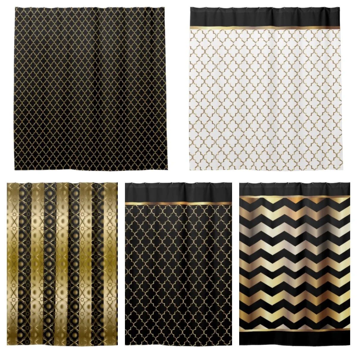 Elegant black and gold leaf seamless pattern chevron striped shower curtain bathroom curtain with hook bathroom curtains l220cm
Elegant black and gold leaf seamless pattern chevron striped shower curtain bathroom curtain with hook bathroom curtains l220cm
