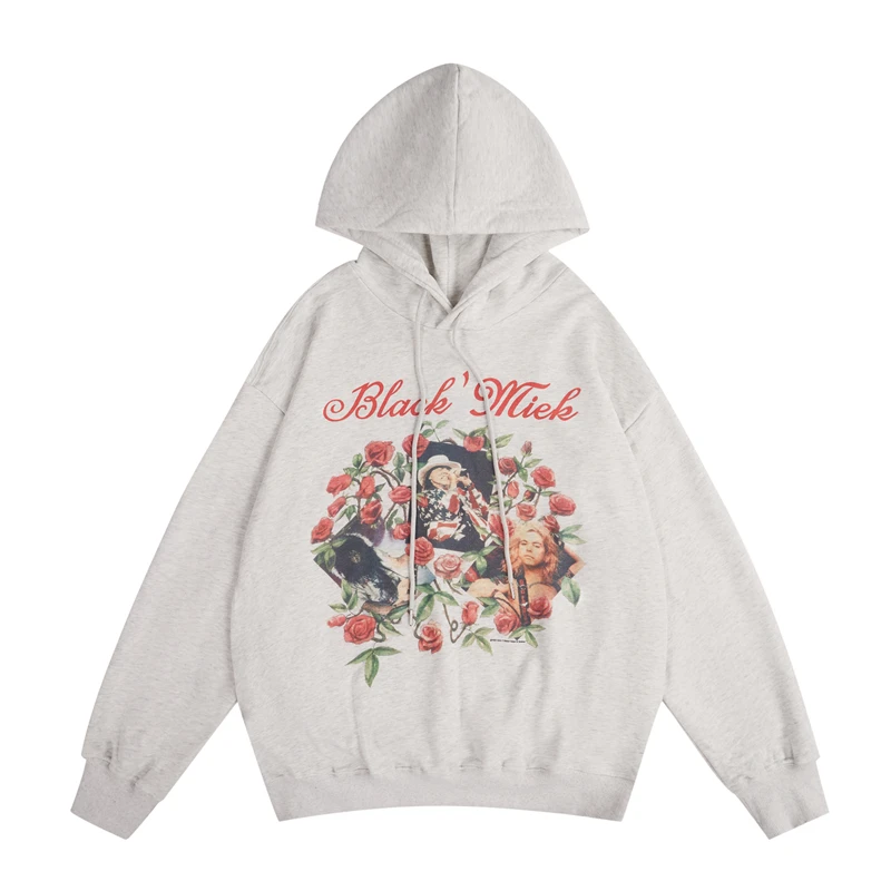 Harajuku Retro Flower Charater Painted White Pullover Autumn Hoodies Men and Women Hip Hop Baggy Oversize Hooded Sweatshirts
Harajuku Retro Flower Charater Painted White Pullover Autumn Hoodies Men and Women Hip Hop Baggy Oversize Hooded Sweatshirts