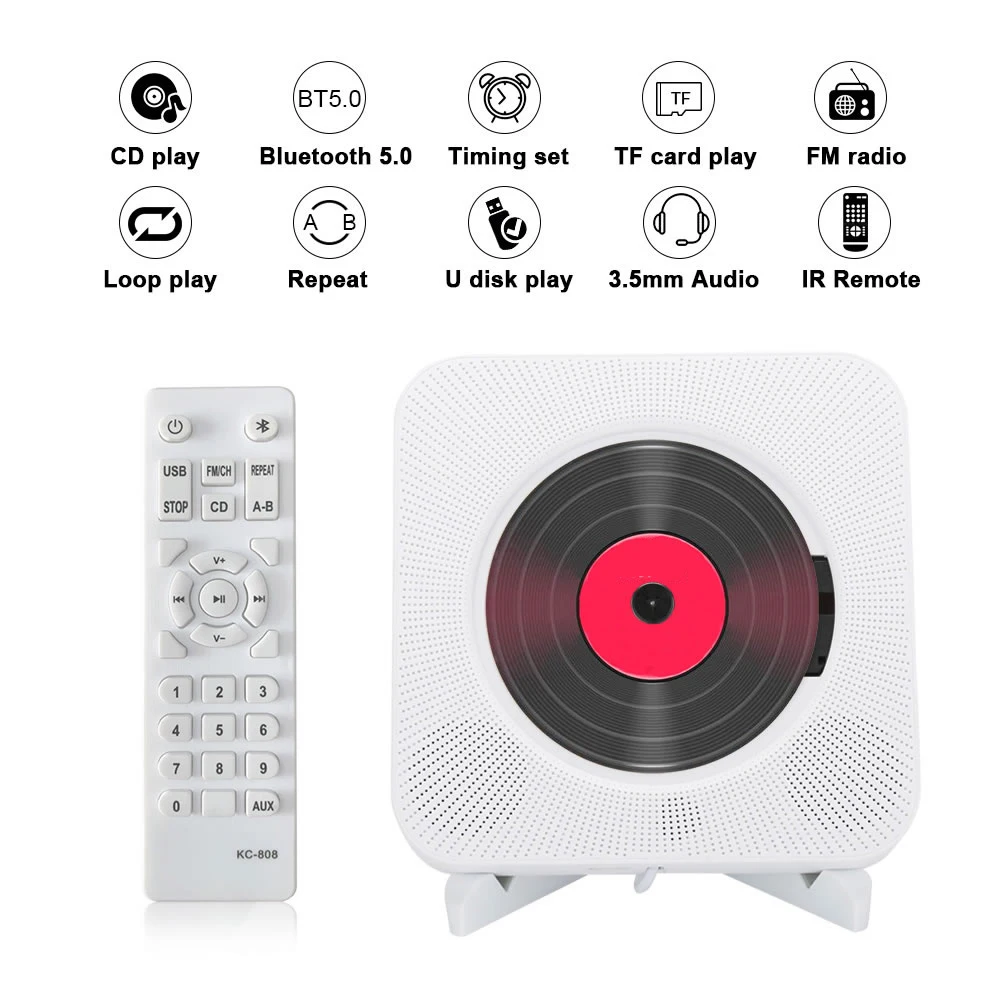 Wall Mounted LEDCD Player Surround Sound FM Radio Bluetooth USBMP3 Disk Portable Music Player Remote Control Stereo Speaker Home
Wall Mounted LEDCD Player Surround Sound FM Radio Bluetooth USBMP3 Disk Portable Music Player Remote Control Stereo Speaker Home