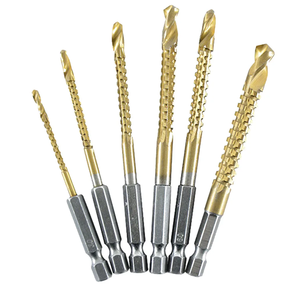 6Pcs Multifunction Drill Bits Hex Shank HSS 3/4/5/6/6.5/8mm Head For Wood Metal Titanium Auger Punching Drilling Cutting Tools
6Pcs Multifunction Drill Bits Hex Shank HSS 3/4/5/6/6.5/8mm Head For Wood Metal Titanium Auger Punching Drilling Cutting Tools