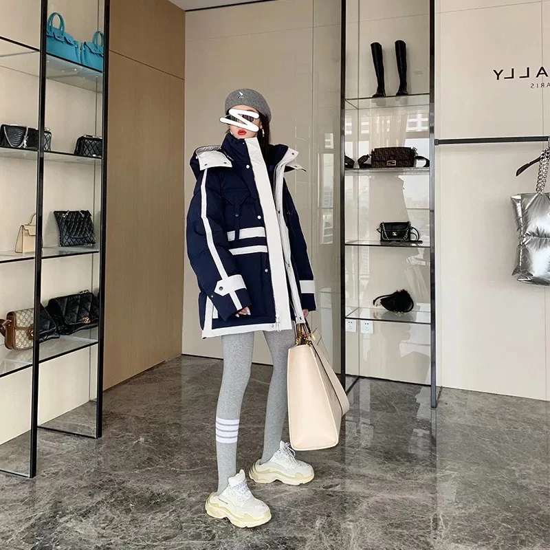 Down jacket female 2021 winter new white eiderdown long thickened color loose tooling coat youth vitality coats
Down jacket female 2021 winter new white eiderdown long thickened color loose tooling coat youth vitality coats