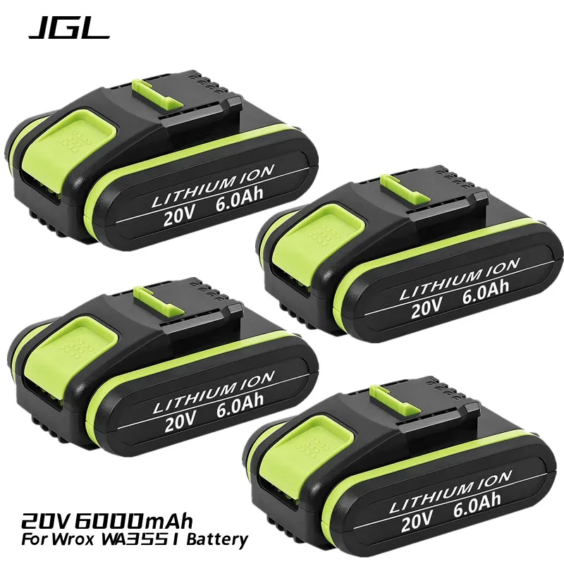 4Pack Replace Worx 6.0Ah 20V Lithium Ion Battery WA3551 WA3553 WA3551 WA3556 WA3572 WA3641 WA3553.for AllPower Tools of Worx
4Pack Replace Worx 6.0Ah 20V Lithium Ion Battery WA3551 WA3553 WA3551 WA3556 WA3572 WA3641 WA3553.for AllPower Tools of Worx