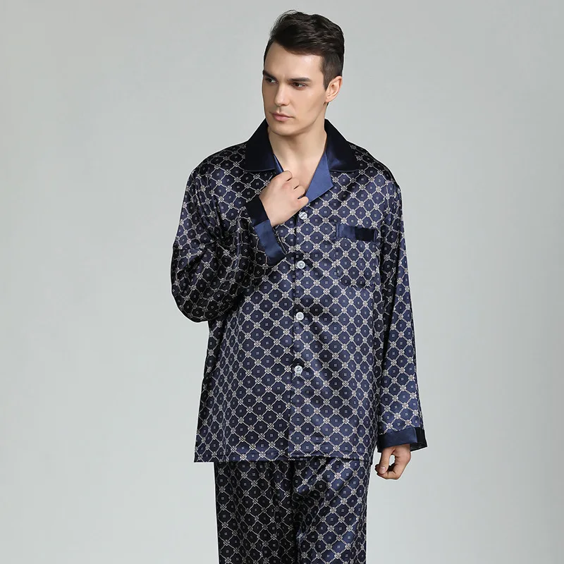 Plus Size 3XL Men Pajamas Set Spring Autumn Long Sleeve Trouser Sleepwear Two Piece Set Loose Print Silk Satin Home Clothes
Plus Size 3XL Men Pajamas Set Spring Autumn Long Sleeve Trouser Sleepwear Two Piece Set Loose Print Silk Satin Home Clothes