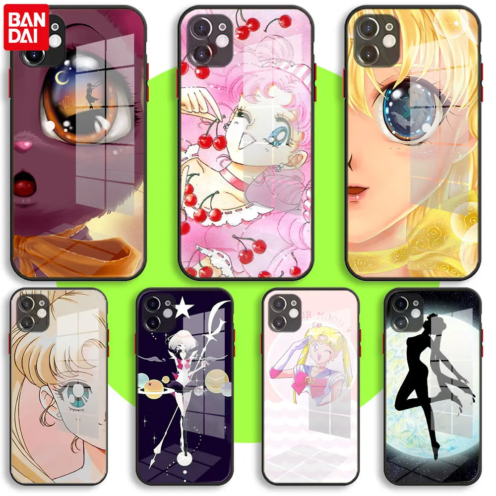BANDAI Black Soft Glass Case For iPhone 13 11 12 Mini Pro Max XS XR X 7 8 6 Plus SE2 Silicone Cover Sailor Moon Crystal Version
BANDAI Black Soft Glass Case For iPhone 13 11 12 Mini Pro Max XS XR X 7 8 6 Plus SE2 Silicone Cover Sailor Moon Crystal Version