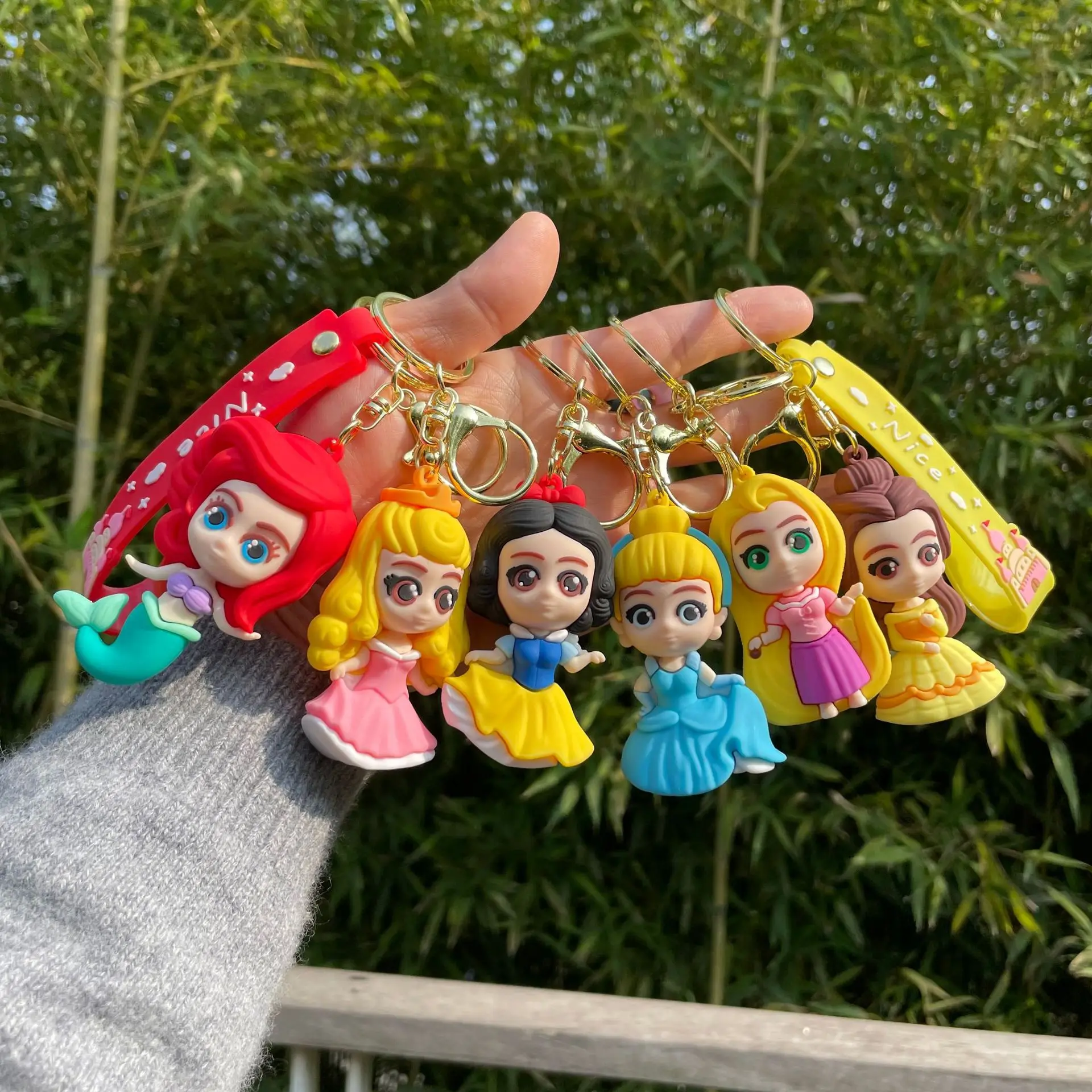 Disney Mermaid Keychain Lovely Cartoon Snow White Sleeping Beauty Rapunzel Keyring Girl Student Cute Backpack Ornament Kids Gift
Disney Mermaid Keychain Lovely Cartoon Snow White Sleeping Beauty Rapunzel Keyring Girl Student Cute Backpack Ornament Kids Gift