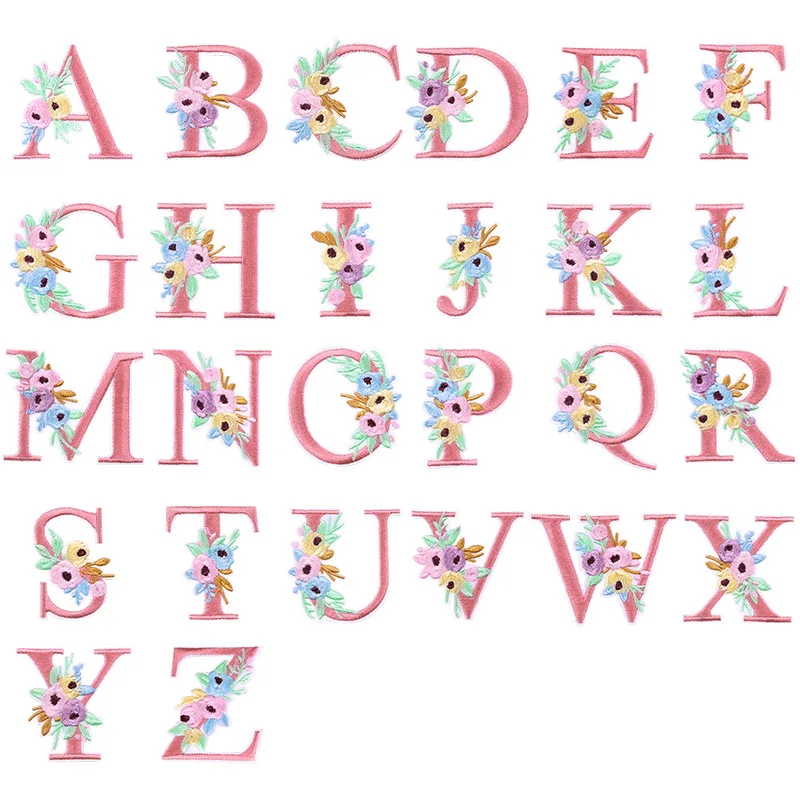 26 Flower Letter Embroidery Patches Iron-on Transfers Jacket T-shirt Decorative Fabric Decal DIY Badge Appliques for Clothing
26 Flower Letter Embroidery Patches Iron-on Transfers Jacket T-shirt Decorative Fabric Decal DIY Badge Appliques for Clothing