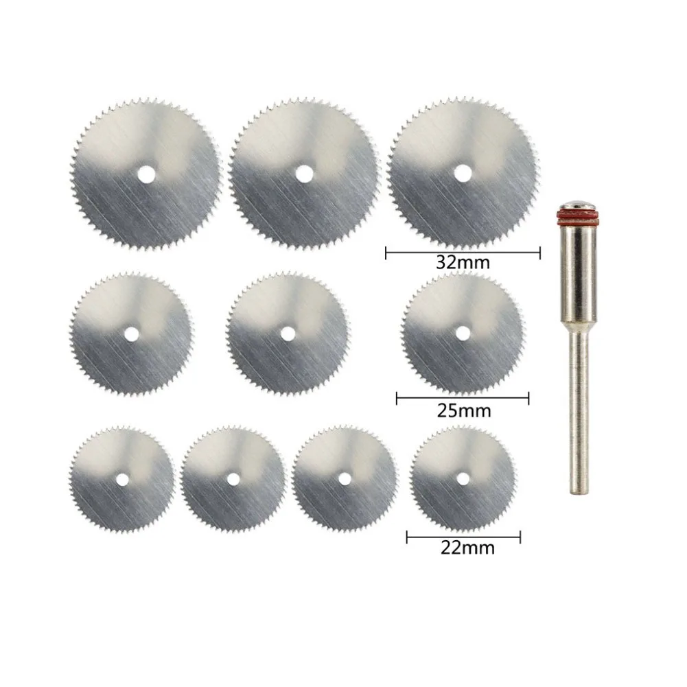 11PCS HSS Circular Saw Blade Rotary Tool With 3MM Mandrel For Metal Cutter Wood 22/25/32mm Cutting Disc
11PCS HSS Circular Saw Blade Rotary Tool With 3MM Mandrel For Metal Cutter Wood 22/25/32mm Cutting Disc