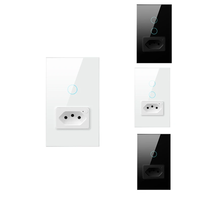 Tuya Brazil Wifi Smart Switch With Socket, Touch-Sensor Smart Home Interruptor Wall Switch Work For Google Home
Tuya Brazil Wifi Smart Switch With Socket, Touch-Sensor Smart Home Interruptor Wall Switch Work For Google Home