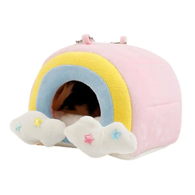 

Pet Bed House Hamster Cotton Nest Plush Hideout Cave Cage Toy For Dwarf Mice Sugar Glider Gerbil.