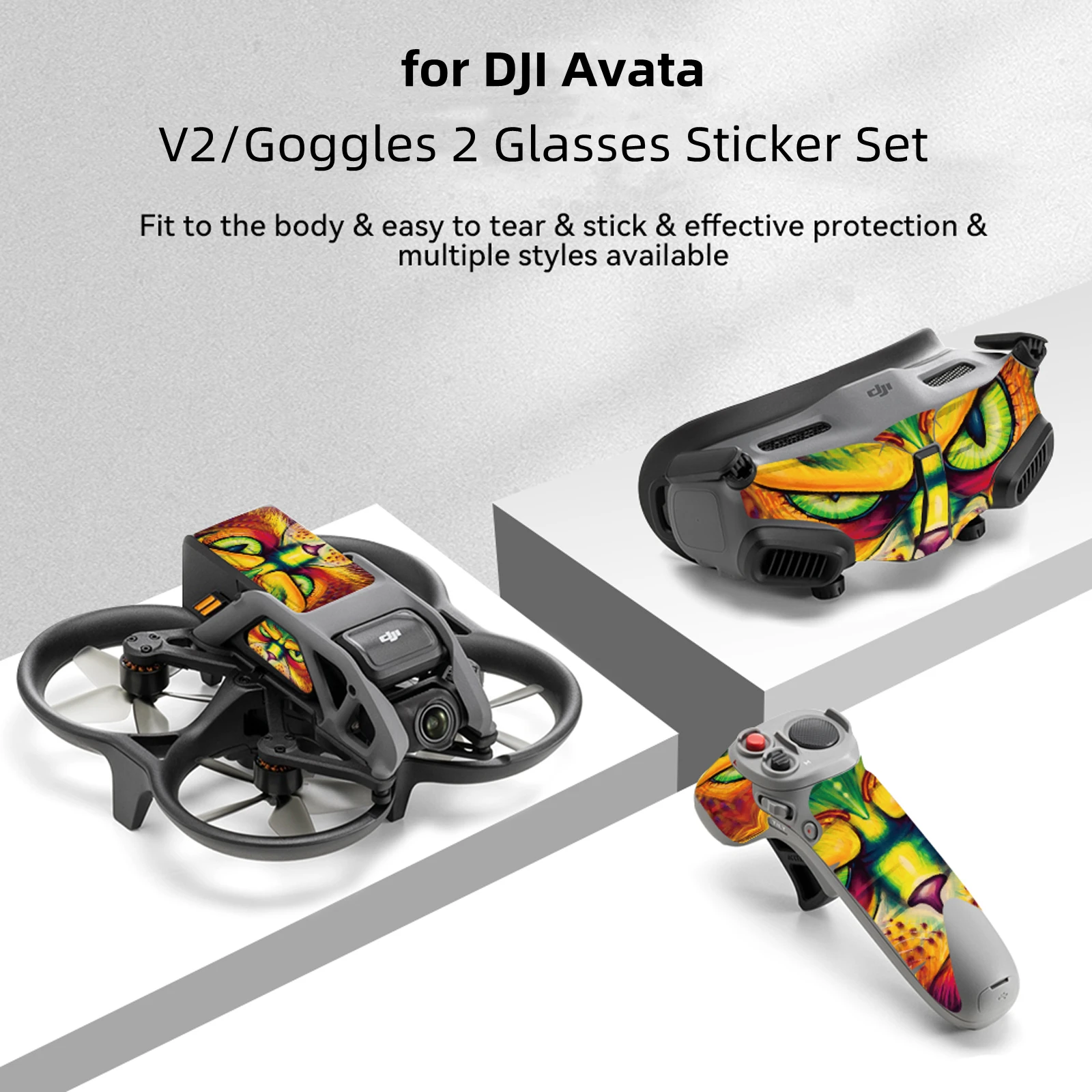For DJI Avata Stickers FPV Crossing Machine V2 Glasses Sticker Set Drone PVC Protective Film for DJI Goggles 2 Sticker Accessory
For DJI Avata Stickers FPV Crossing Machine V2 Glasses Sticker Set Drone PVC Protective Film for DJI Goggles 2 Sticker Accessory