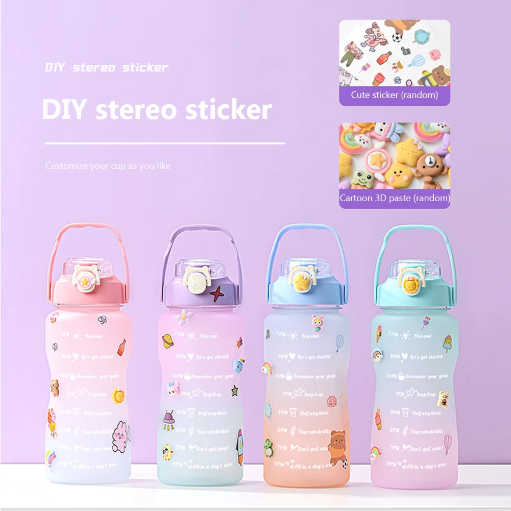 2000ml Water Bottle with Time Scale Fitness Water Jug with Straw Portable Gradient Color Large Capacity for Girl Outdoor Camping
2000ml Water Bottle with Time Scale Fitness Water Jug with Straw Portable Gradient Color Large Capacity for Girl Outdoor Camping