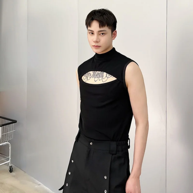 SYUHGFA Men's Hollow Out Vests Personalized Hole Niche Design Solid Color Sleeveless T-shirt Korean Style Fashion Streetwear
SYUHGFA Men's Hollow Out Vests Personalized Hole Niche Design Solid Color Sleeveless T-shirt Korean Style Fashion Streetwear