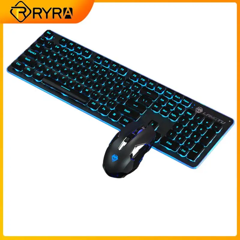 

RYRA USB Wired Keyboard LED Backlit Key Board Waterproof Silent Mechanical Keypad Luminous Keypads For Office Entertainment