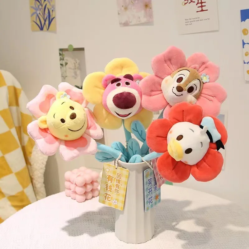 

Плюшевые игрушки «Винни-Пух» Disney, лотсо чип, Дональд Дак, цветок, оригинальный плюшевый мишка из мультфильма, мягкая кукла, подарок для детей