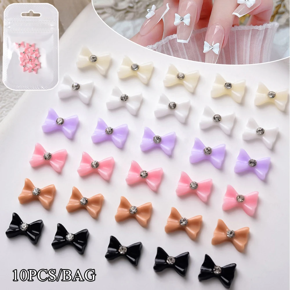10pcs Sweet Bow Diamond Nail Art Accessories Black White 3D Long Ribbon Bowknot Nail Charms Jewelry Design DIY New Nail Supplies
10pcs Sweet Bow Diamond Nail Art Accessories Black White 3D Long Ribbon Bowknot Nail Charms Jewelry Design DIY New Nail Supplies