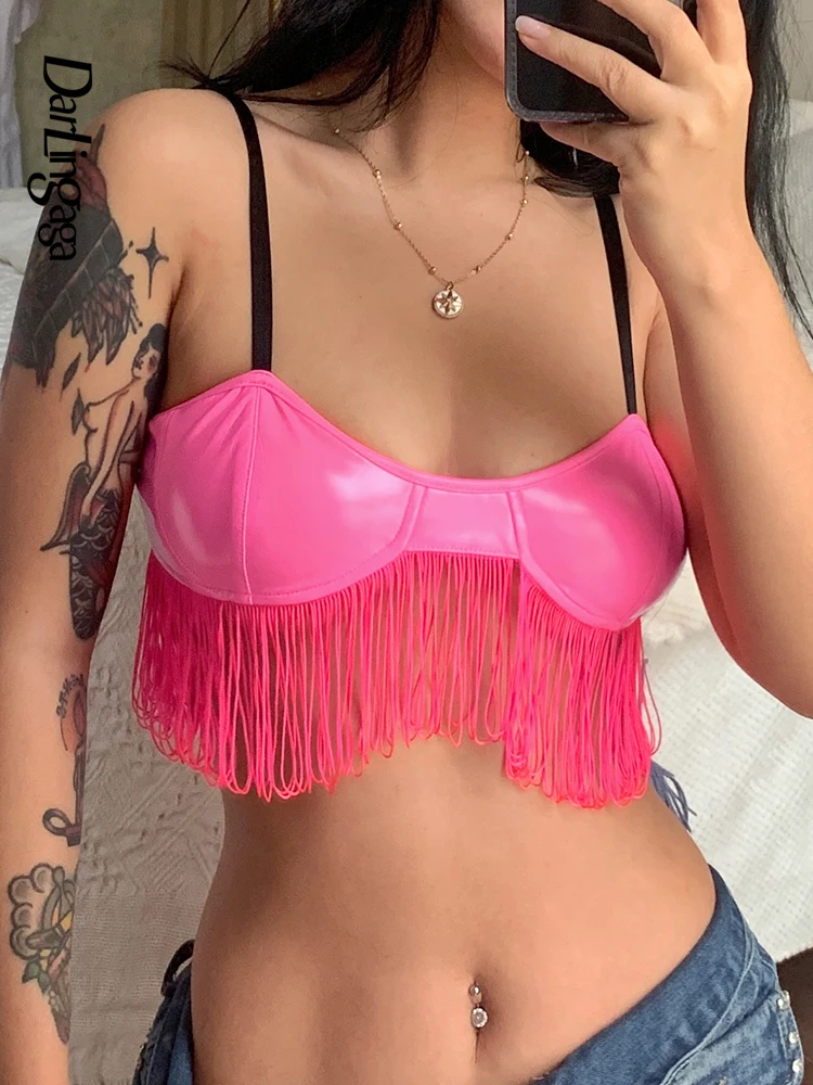 Darlingaga Fashion Elegant Pink Strap Party Top Camisole Backless Tassel Sexy Hot Sale Corset Crop Tops Summer Bralette Clubwear
Darlingaga Fashion Elegant Pink Strap Party Top Camisole Backless Tassel Sexy Hot Sale Corset Crop Tops Summer Bralette Clubwear
