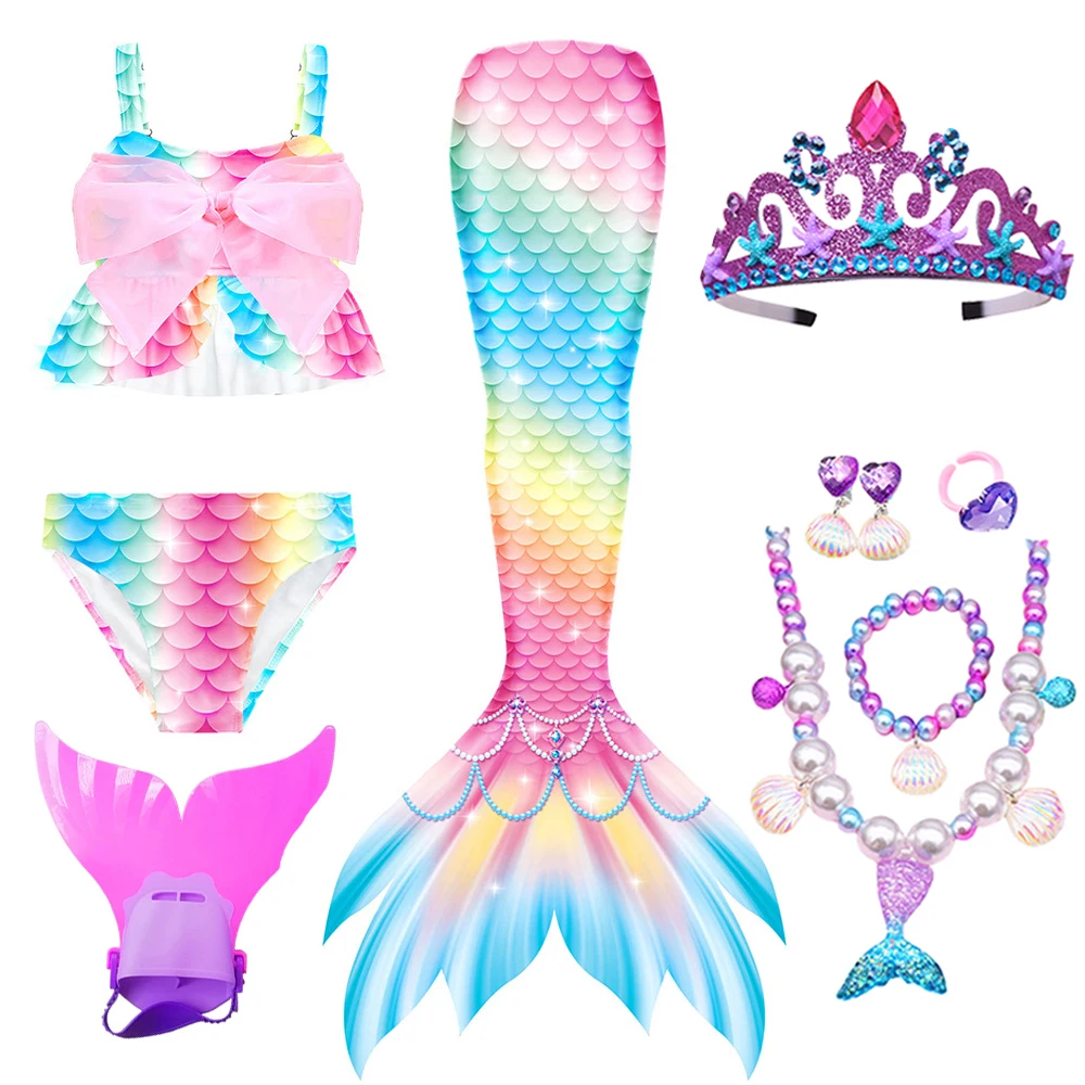 Детский купальник с хвостом русалки, с моноластами 
Детский купальник с хвостом русалки, с моноластами