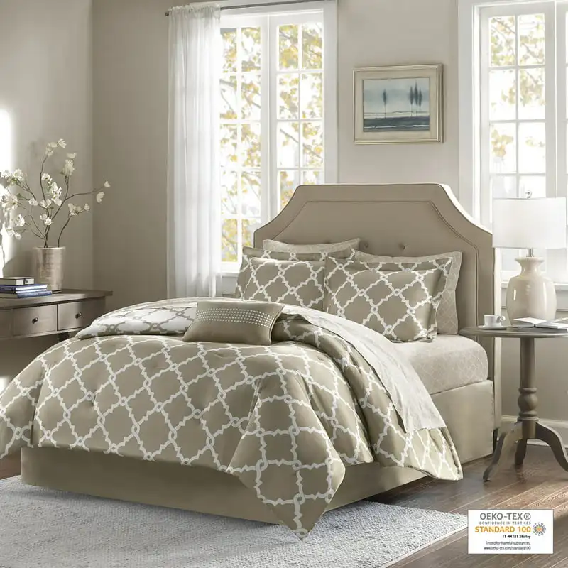Becker Reversible Bed in a Bag Bedding Set, Beige, Twin, Polyester, Geometric, Comforter Sets For Adults High Quality Skin Frie
Becker Reversible Bed in a Bag Bedding Set, Beige, Twin, Polyester, Geometric, Comforter Sets For Adults High Quality Skin Frie