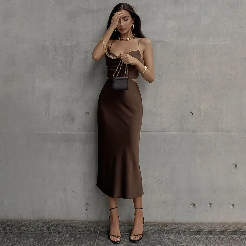 Spaghetti Strap Satin Dress Women Sexy Backless Cross Bandage Bodycon Party Summer Dress Stretch Maxi Long Dresses Vestidos X174
Spaghetti Strap Satin Dress Women Sexy Backless Cross Bandage Bodycon Party Summer Dress Stretch Maxi Long Dresses Vestidos X174