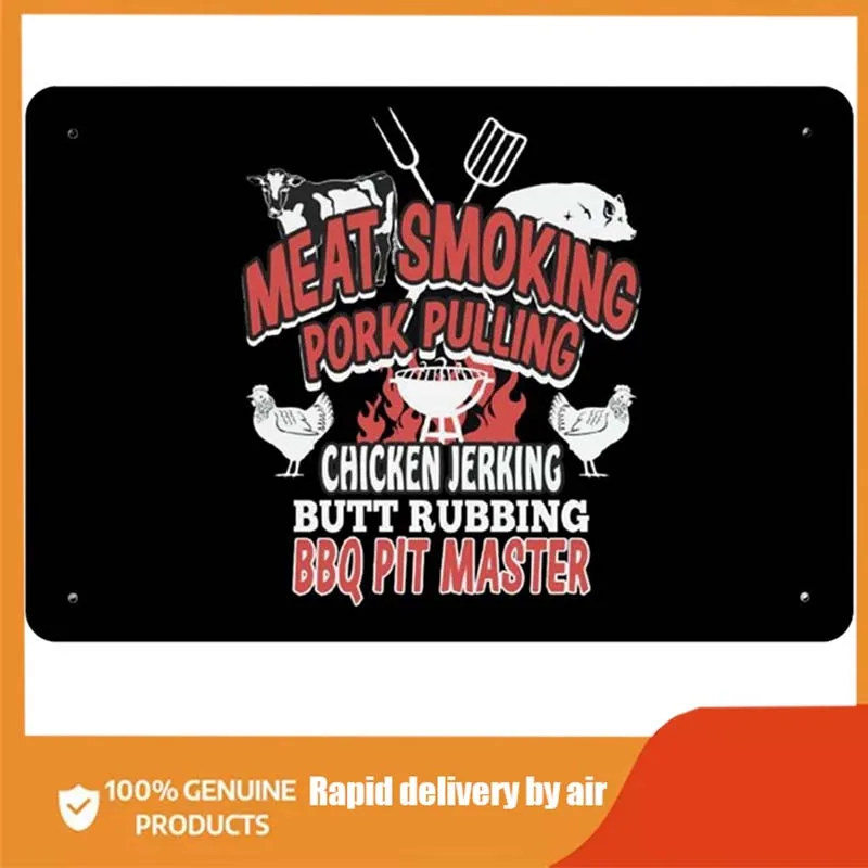 Meat Smoking Pork Pulling Chicken Jerking Butt Rubbing BBQ Metal Tin Sign Wall Plaque Poster for Home Kitchen Bathroom Cafe Bar
Meat Smoking Pork Pulling Chicken Jerking Butt Rubbing BBQ Metal Tin Sign Wall Plaque Poster for Home Kitchen Bathroom Cafe Bar