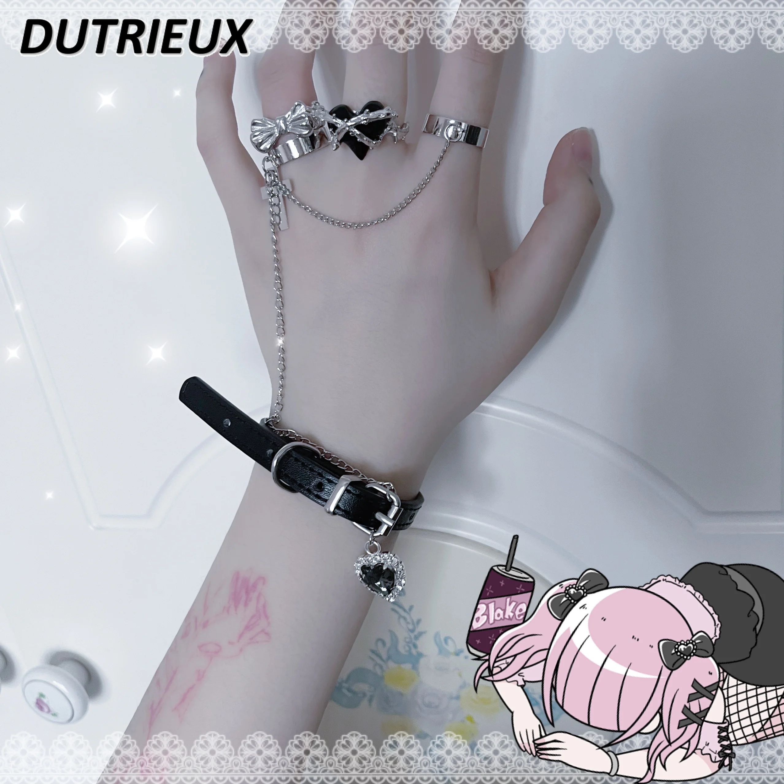 Fashion Accessories Hand-Made Ring Bracelet Integrated Bracelets Heart Shape Rhinestone Pendant Chain Mine Bracelet for Women
Fashion Accessories Hand-Made Ring Bracelet Integrated Bracelets Heart Shape Rhinestone Pendant Chain Mine Bracelet for Women