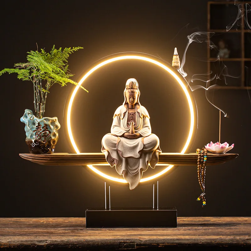 Guanyin Bodhisattva Buddha Statue Backflow Incense Ornaments Ceramic Lamp Circle Living Room For Incense Porch Home Decor
Guanyin Bodhisattva Buddha Statue Backflow Incense Ornaments Ceramic Lamp Circle Living Room For Incense Porch Home Decor