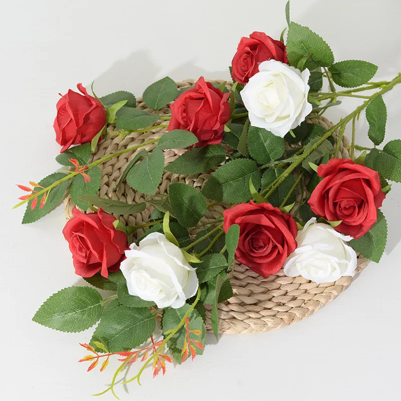 10pcs/set 3Head 80cm Paris Roses Artificial Flowers With Leaves Long Stem For Home Party Wedding Decoration Fake Flower Bouquet
10pcs/set 3Head 80cm Paris Roses Artificial Flowers With Leaves Long Stem For Home Party Wedding Decoration Fake Flower Bouquet