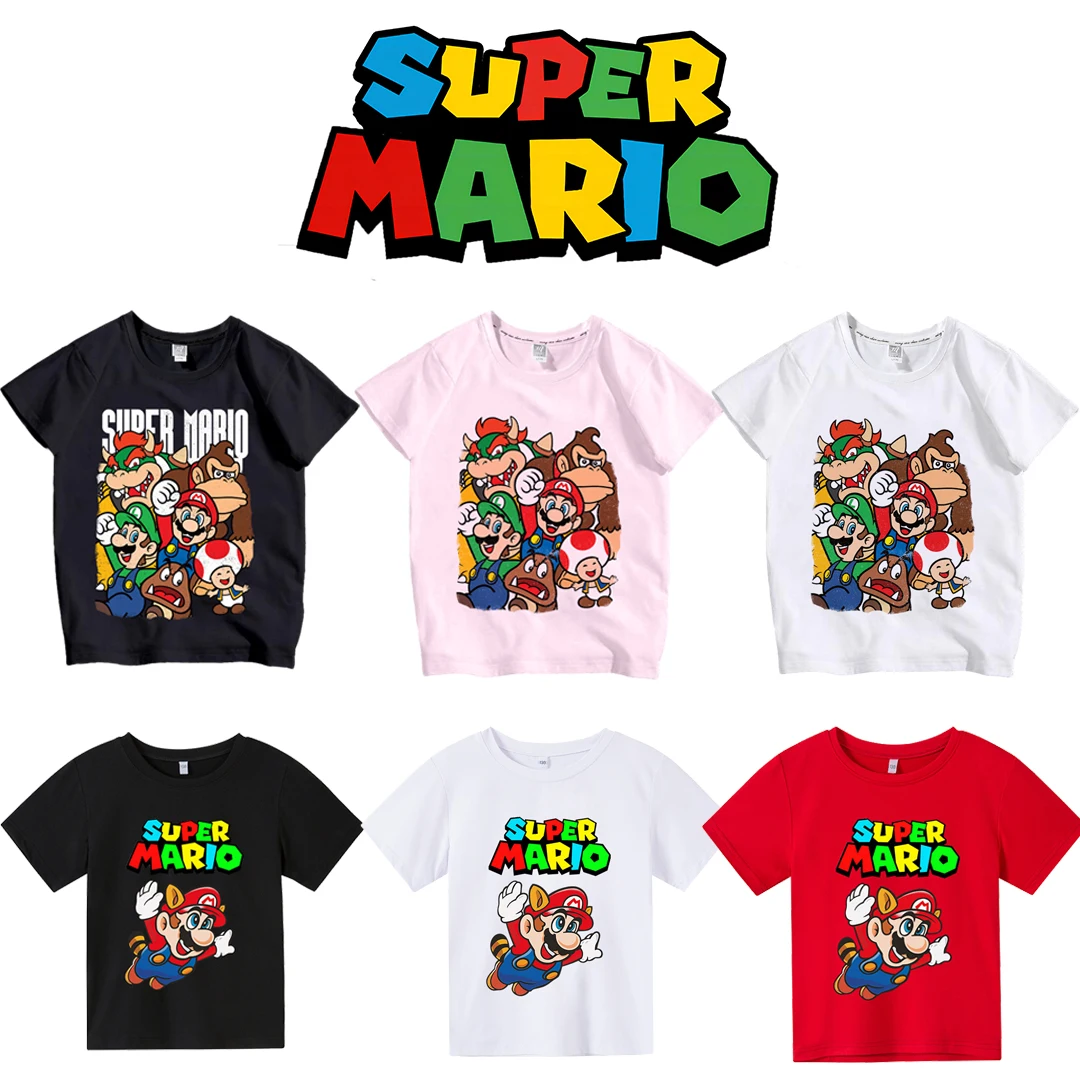 1 pcs Super Marios T-shirt Game Cartoon Boys Girls Tees Short Sleeves Boutique Tops Kid Clothes Mario Bros Figure Harajuku Shirt
1 pcs Super Marios T-shirt Game Cartoon Boys Girls Tees Short Sleeves Boutique Tops Kid Clothes Mario Bros Figure Harajuku Shirt