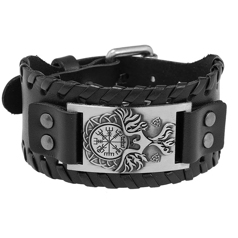 New Vintage Wide Leather Bracelet Men's Bracelet Celtic Viking Jewelry Compass Bracelet Accessories Party Gifts
New Vintage Wide Leather Bracelet Men's Bracelet Celtic Viking Jewelry Compass Bracelet Accessories Party Gifts
