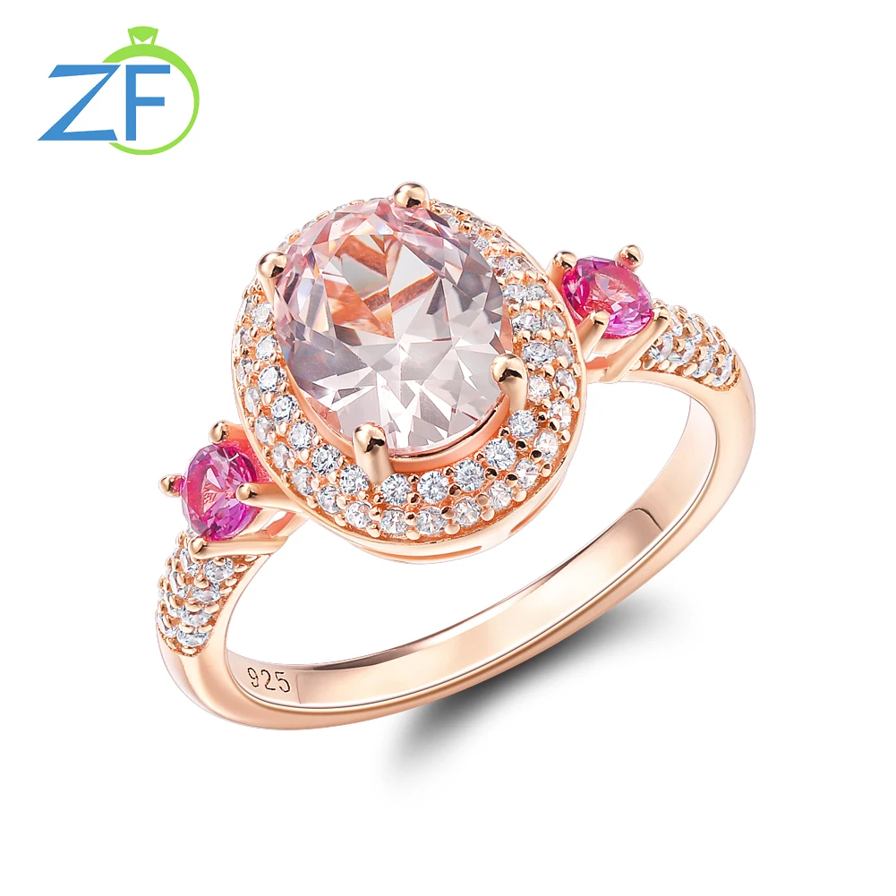 GZ ZONGFA Genuine 925 Sterling Silver Ring for Women Oval Big Created Morganite Rose Gold Plated Fashion Fine Jewelry
GZ ZONGFA Genuine 925 Sterling Silver Ring for Women Oval Big Created Morganite Rose Gold Plated Fashion Fine Jewelry