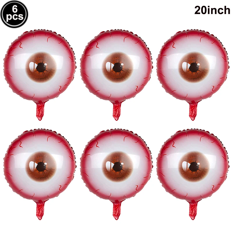 6pcs Bloody Eyes Balloons 20inch Eyeball Foil Balloon Inflatable Eyeball Balloon for Halloween Terror Decoration Party Supplies
6pcs Bloody Eyes Balloons 20inch Eyeball Foil Balloon Inflatable Eyeball Balloon for Halloween Terror Decoration Party Supplies