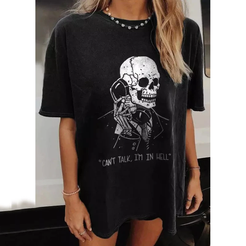 New Plus Size S-5XL Skeleton call letter Print Women's Short Sleeve Casual O-neck Short Sleeve Loose Top Dropshipping T-shirt
New Plus Size S-5XL Skeleton call letter Print Women's Short Sleeve Casual O-neck Short Sleeve Loose Top Dropshipping T-shirt