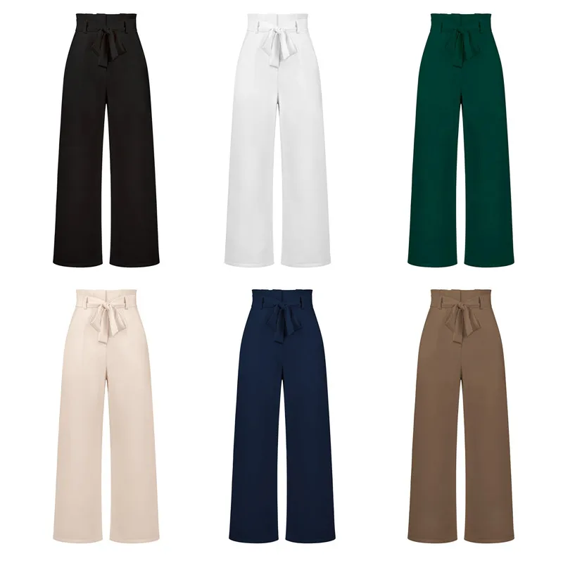 Women Loose Long Pants Summer Autumn Female Leisure Style Solid Color High Waist Wide Leg Trousers with Belt Office Ladies
Women Loose Long Pants Summer Autumn Female Leisure Style Solid Color High Waist Wide Leg Trousers with Belt Office Ladies