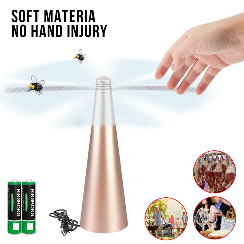 

Fly Mosquito Pest Bug Repellent Fan Fly Destroyer Propellor Food Protector Mosquitoes Trap Insect Killer For Indoor Outdoor Meal