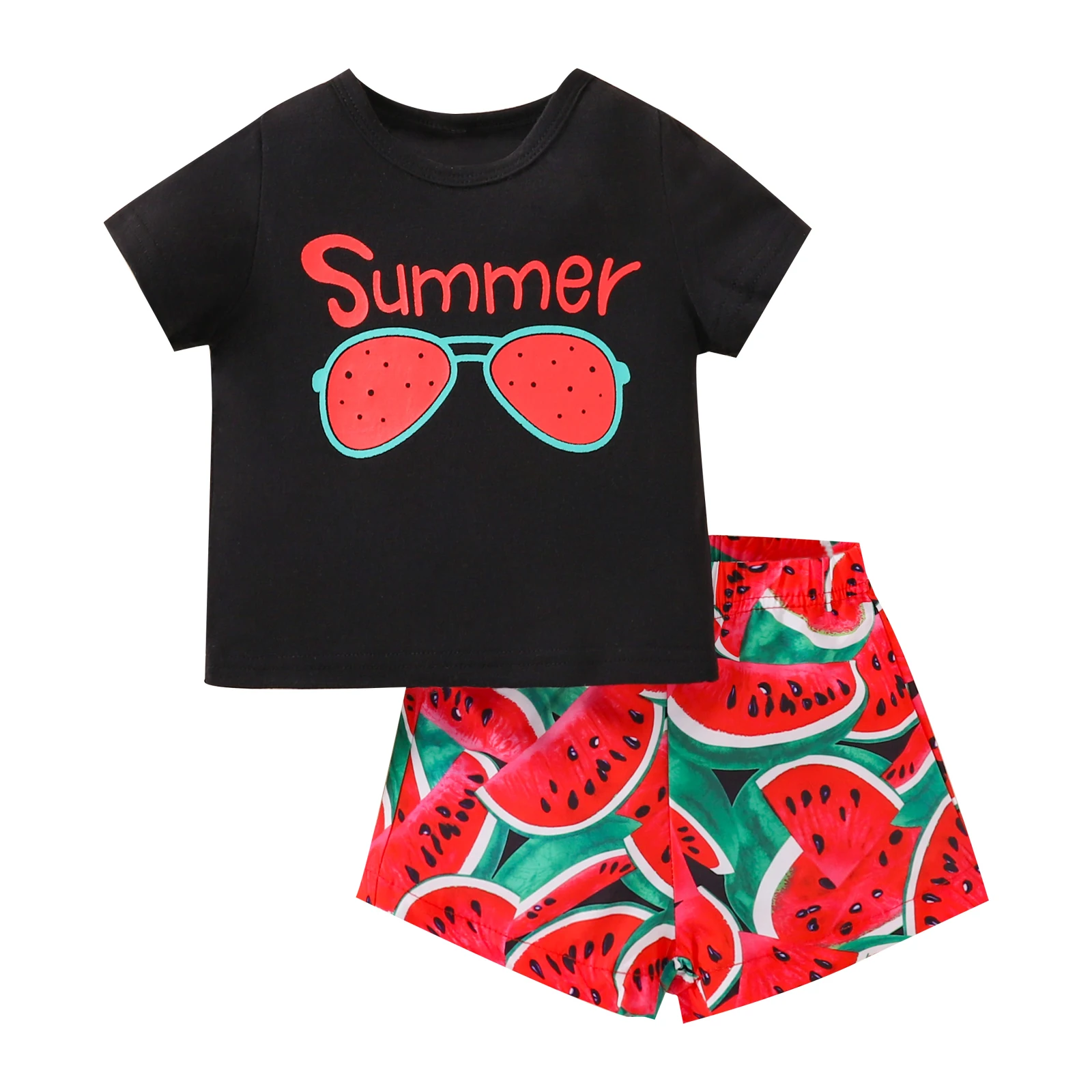 Emmababy Little Girl Shorts Set Round Neck Short Sleeve Lettering T-Shirt Elastic Waist Watermelon Short Pants Kids Clothing
Emmababy Little Girl Shorts Set Round Neck Short Sleeve Lettering T-Shirt Elastic Waist Watermelon Short Pants Kids Clothing