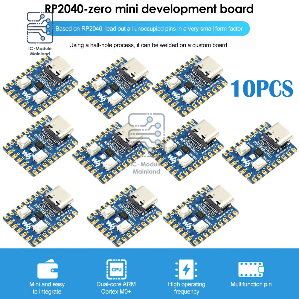 Raspberry Pi RP2040-Zero Microcontroller PICO Development Board RP2040 Dual-core Cortex M0+ Processor 2MB Flash For Arduino
Raspberry Pi RP2040-Zero Microcontroller PICO Development Board RP2040 Dual-core Cortex M0+ Processor 2MB Flash For Arduino