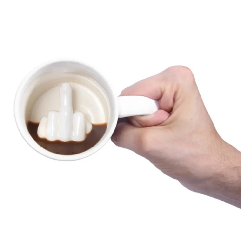 Novelty Creative White Coffee Mug Ceramic Middle Finger Funny Cup for office Coffee Milk Tea Cups porcelain personality Gifts
Novelty Creative White Coffee Mug Ceramic Middle Finger Funny Cup for office Coffee Milk Tea Cups porcelain personality Gifts