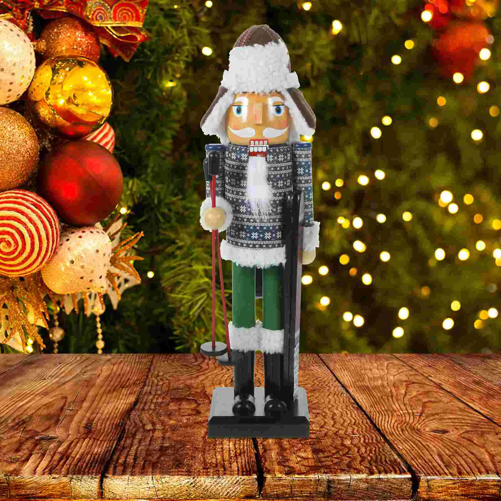36cm Christmas Nutcracker Figure Desktop Nutcracker Skier Soldier Statue Holiday Decor Table Ornaments Figurine Party Decoration
36cm Christmas Nutcracker Figure Desktop Nutcracker Skier Soldier Statue Holiday Decor Table Ornaments Figurine Party Decoration