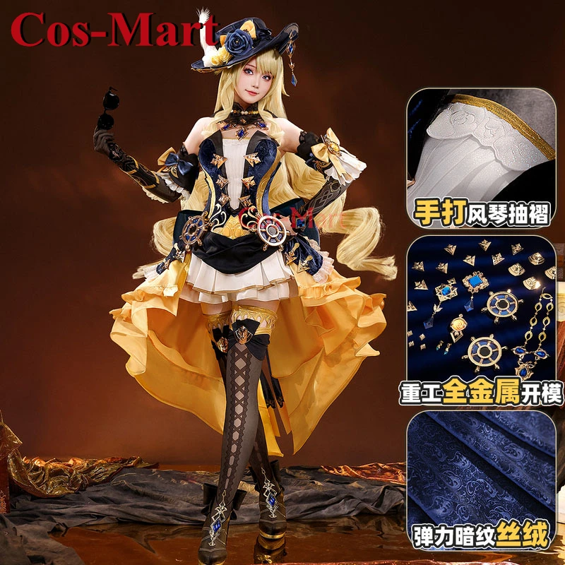 Cos-Mart Game Genshin Impact Navia Косплей Костюм Элегантная Милая Великолепная Униформа Платье