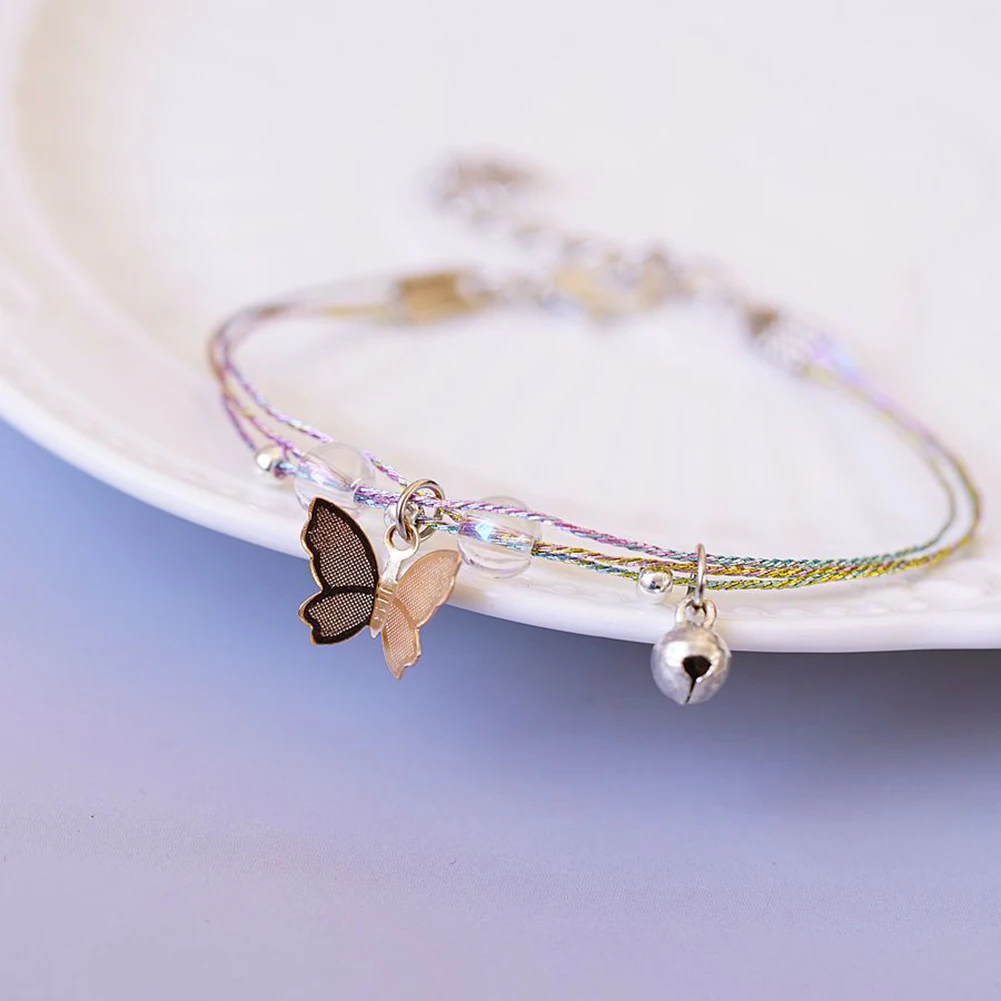 New Double Layer Butterfly Bracelet Simple Girls Sweet Butterfly Bell Pendant Charm Bracelets Hand Jewelry Gifts For Women
New Double Layer Butterfly Bracelet Simple Girls Sweet Butterfly Bell Pendant Charm Bracelets Hand Jewelry Gifts For Women