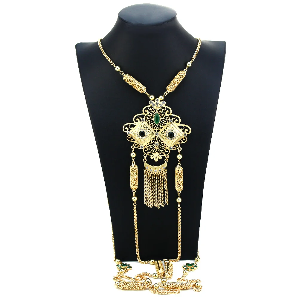 

Neovisson Марокканская Модная стильная цепочка Ювелирные изделия золотого цвета Женская цепочка на плечо с кристаллами на спине цепочка кафтан длинное ожерелье в подарок