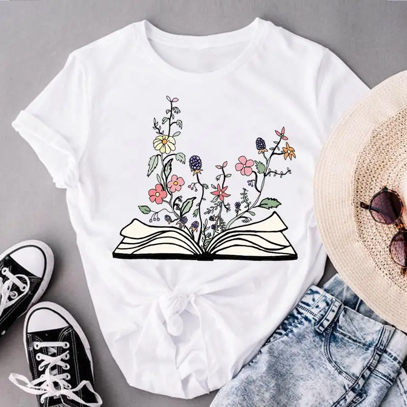 Women Clothes Books Flower 90s Trend Print Tops Fashion Lady Short Sleeve Tees Female Regular Summer Tshirt Graphic T-Shirt
Women Clothes Books Flower 90s Trend Print Tops Fashion Lady Short Sleeve Tees Female Regular Summer Tshirt Graphic T-Shirt