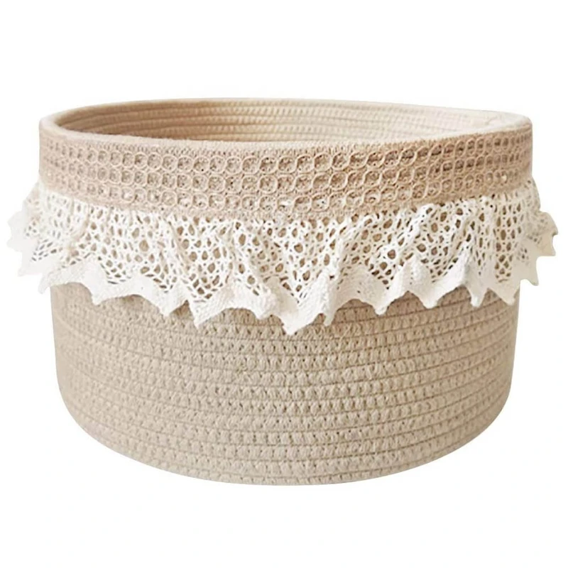 Decorative Baskets With Lace Rope Woven Storage Baskets Rope Baskets For Shelves Organizer Bins For Baby Toys
Decorative Baskets With Lace Rope Woven Storage Baskets Rope Baskets For Shelves Organizer Bins For Baby Toys